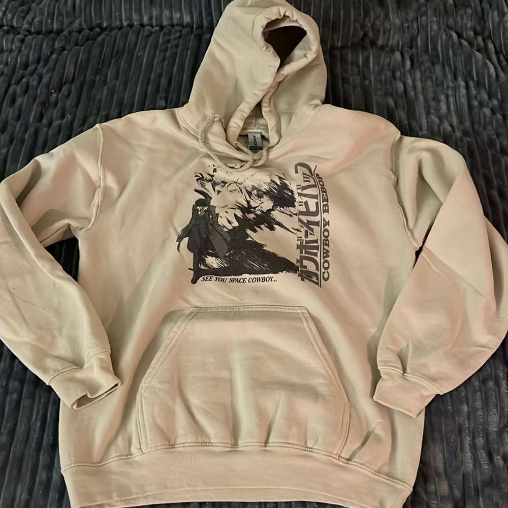 Cowboy Bebop Tan Sz Sm Hoodie Gildan Brand Runs a lil small but super cute!